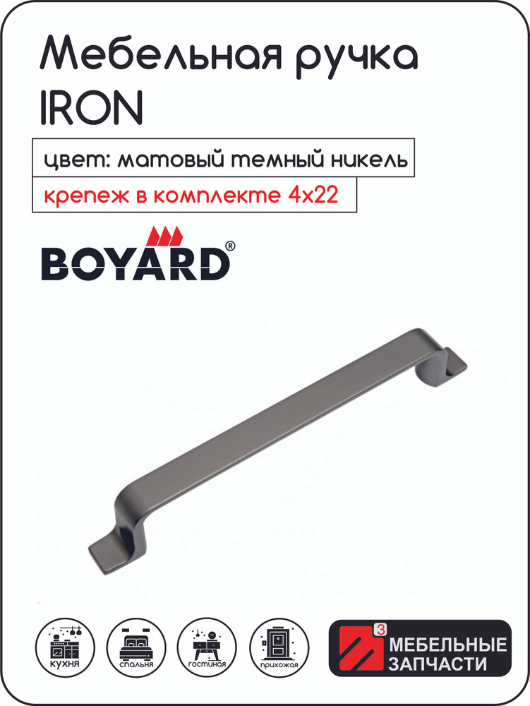 Мебельная ручка IRON RS299MDN/160 Матовый темный никель #1