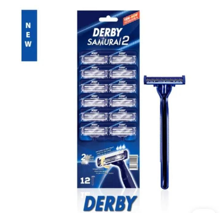 Derby одноразовые станки для бритья мужские с двойным лезвием Samurai Twin Blade, 12 шт в упаковке  #1