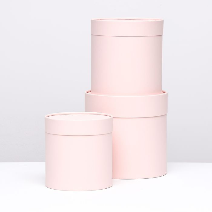 Набор коробок 3 в 1 без окна, розовый лепесток(перламутр) 21 х 21 - 16 х 16 см  #1