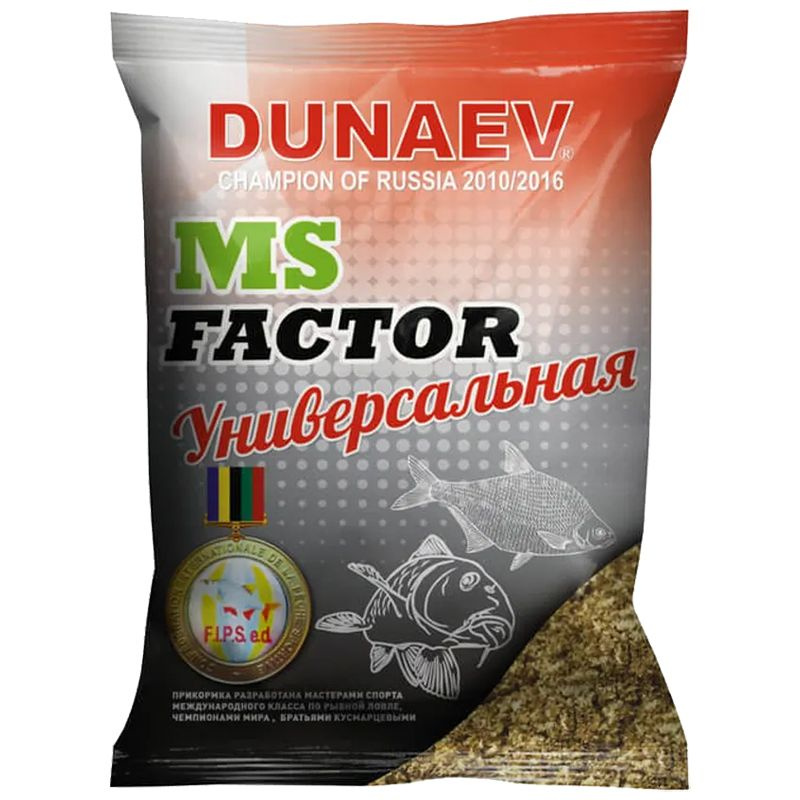 Прикормка натуральная Dunaev MS FACTOR Универсальная Чёрная 1 кг / Прикормка Дунаев / Товары для рыбалки #1