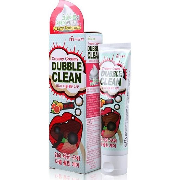 Mukunghwa Зубная паста Dubble Clean кремовая с очищающими пузырьками и экстрактом красного грейпфрута #1