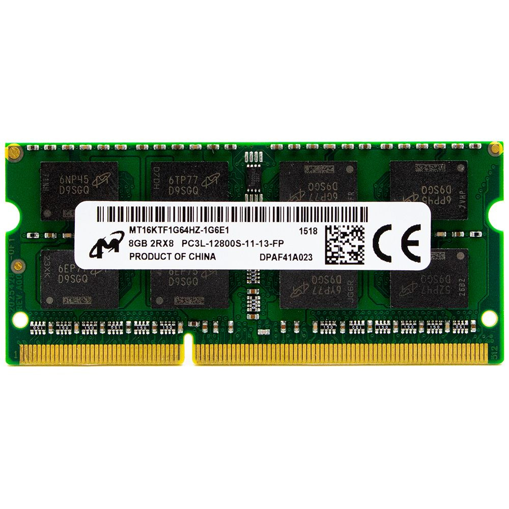 Micron Оперативная память SODIMM DDR3L 8GB PC12800 1600МГц Micron MT16KTF1G64HZ-1G6E1 1x8 ГБ (MT16KTF1G64HZ-1G6E1) #1