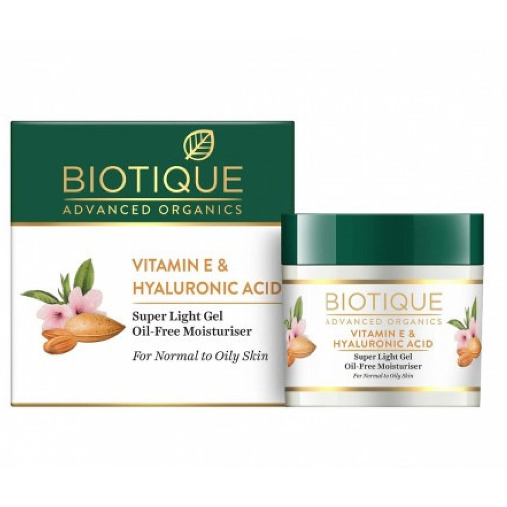 Гель для лица Biotique Advanced Organics сверхлёгкий безмасляный увлажняющий с витамином Е и гиалуроновой #1