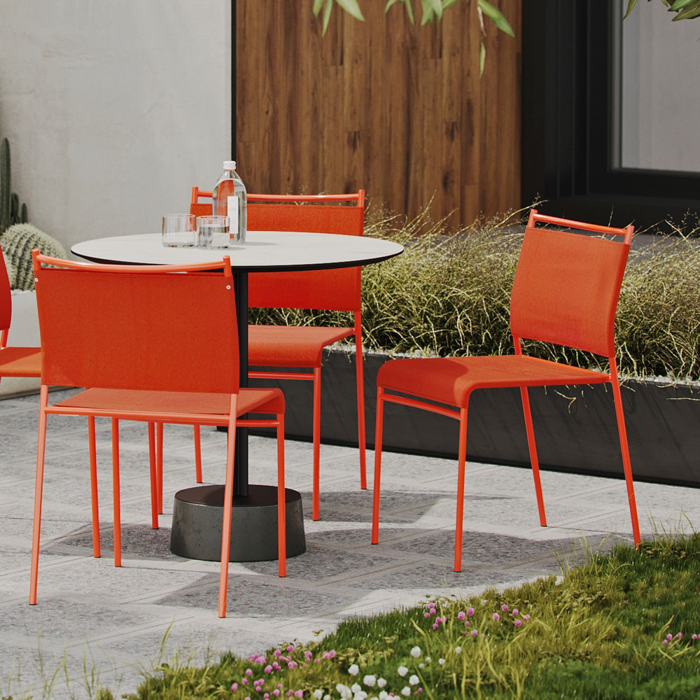 ArtCraft / Комплект уличных стульев Easy 4 шт., садовый стул на металлкаркасе оранжевого цвета, дачный #1