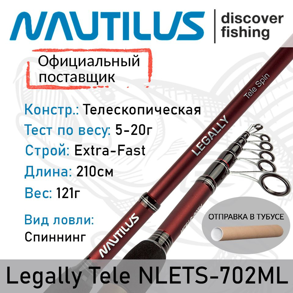 Спиннинг Nautilus Legally Tele NLETS-702ML 210см 5-20гр #1