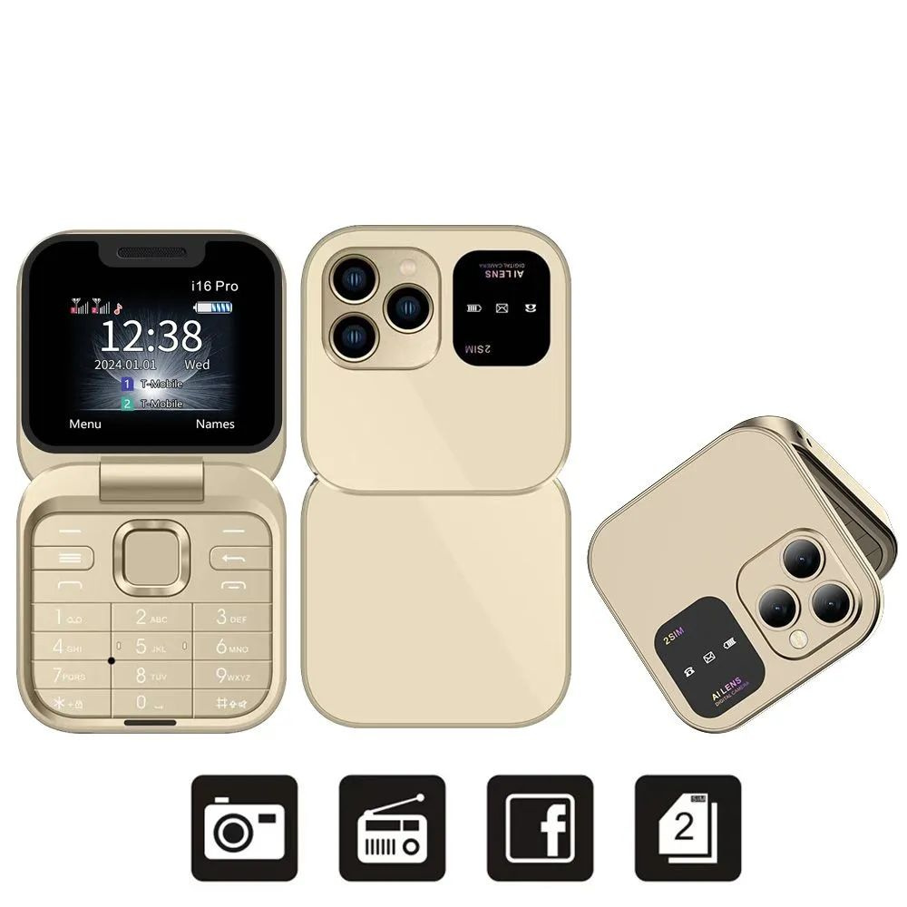 Eurocell Мобильный телефон i16 Pro, золотой #1