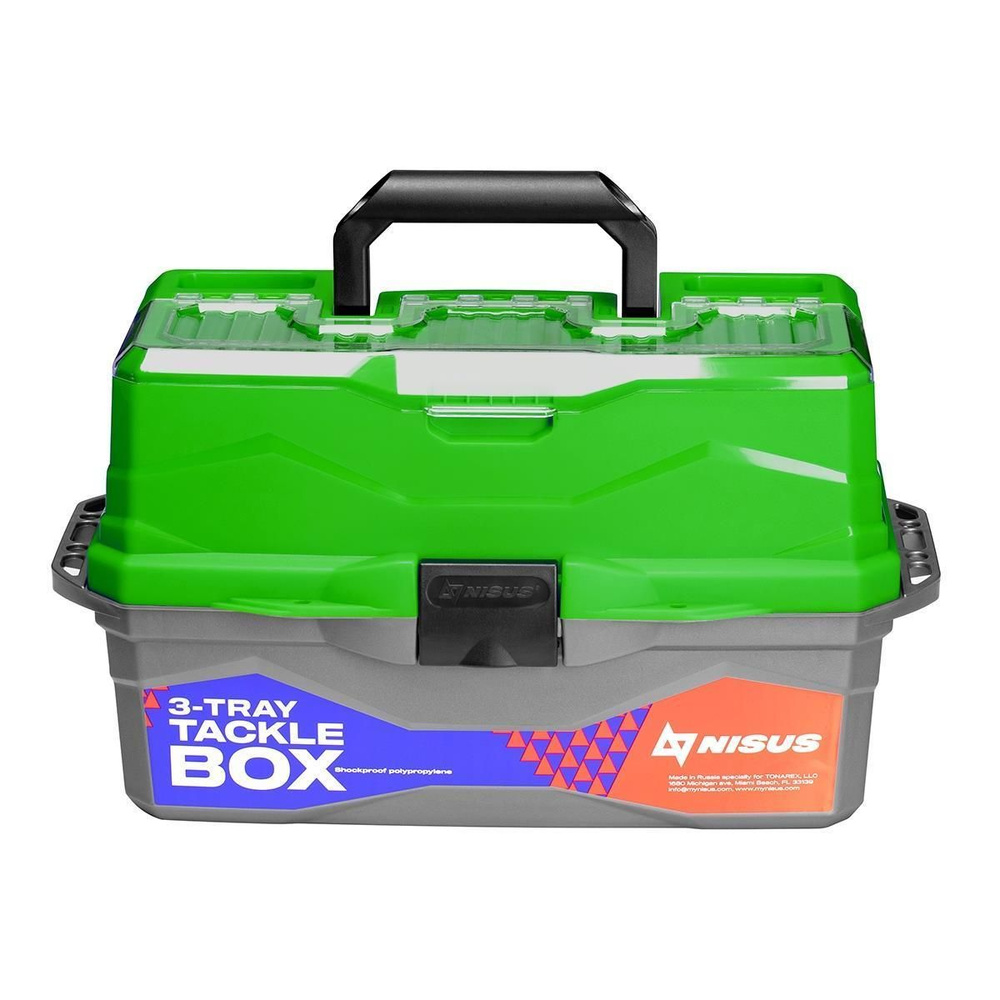 Ящик для снастей NISUS Tackle Box трехполочный зеленый #1