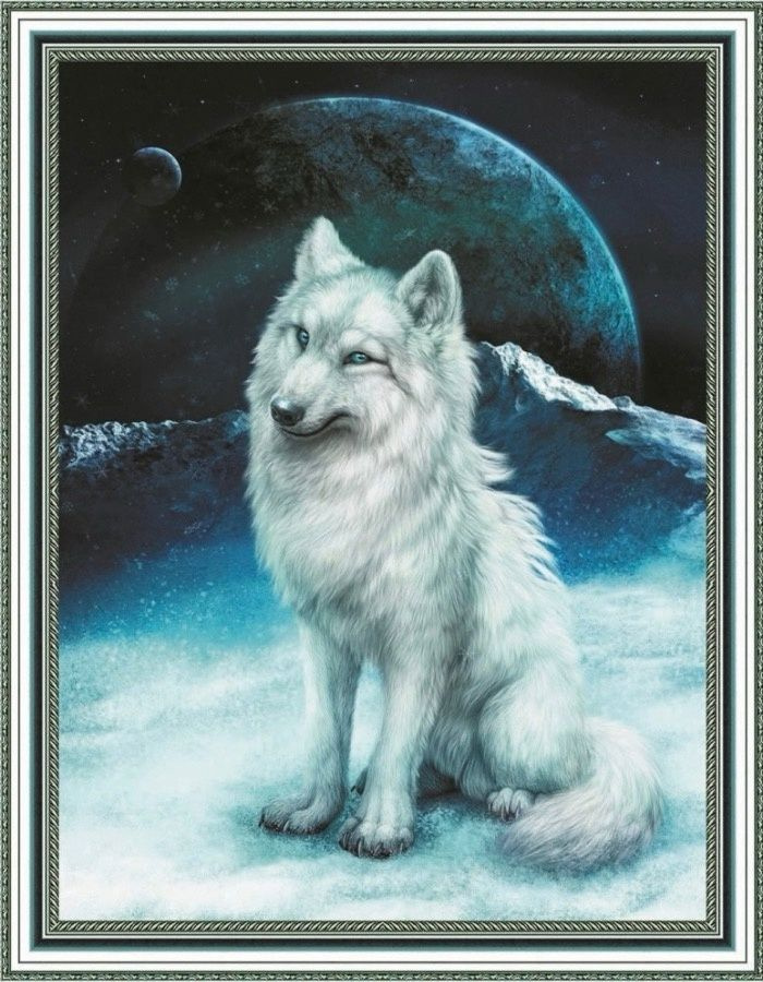 Алмазная мозаика 40*50 на по подрамнике волк #1