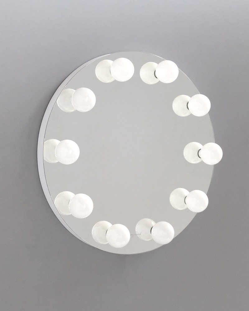 Круглое гримерное зеркало с лампочками 70 см, е27 #1