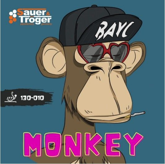 Sauer Troger MONKEY, OX, Голубой. Накладка для ракетки настольного тенниса.  #1