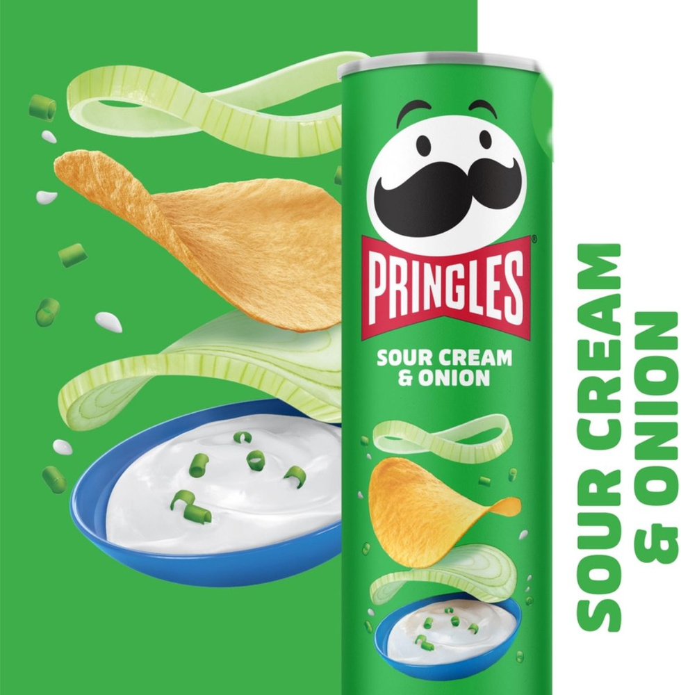 Чипсы Pringles Sour Cream & Onion / Принглс Сметана Лук 2 по 185 г. #1