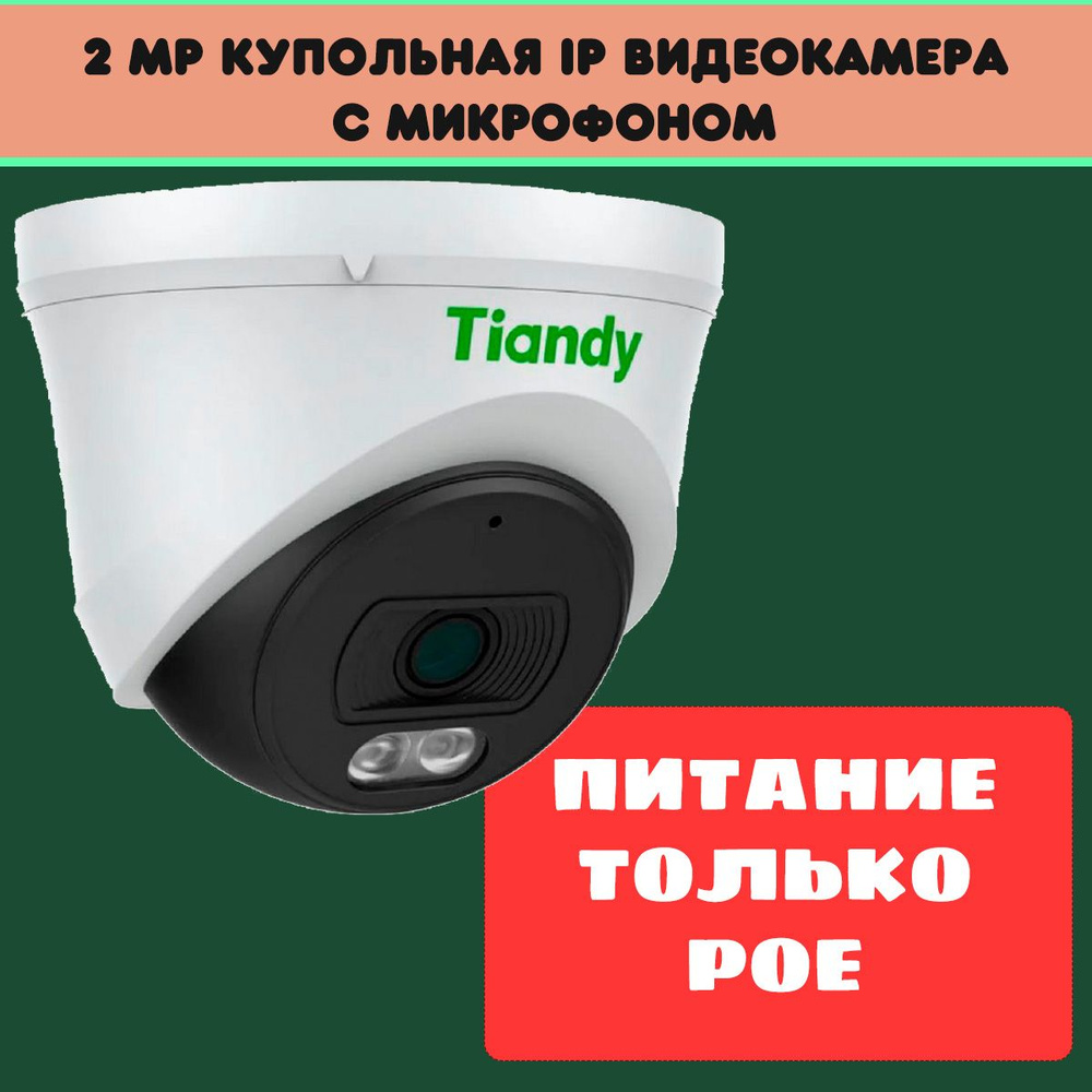 IP видеокамера купольная с ИК подсветкой и микрофоном Tiandy TC-C320N Spec:I3/E/Y/2.8mm  #1