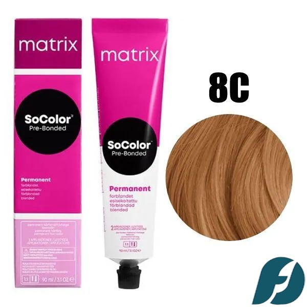 Matrix SOCOLOR 8C Крем-краска стойкая для волос Светлый блондин медный, 90мл.  #1