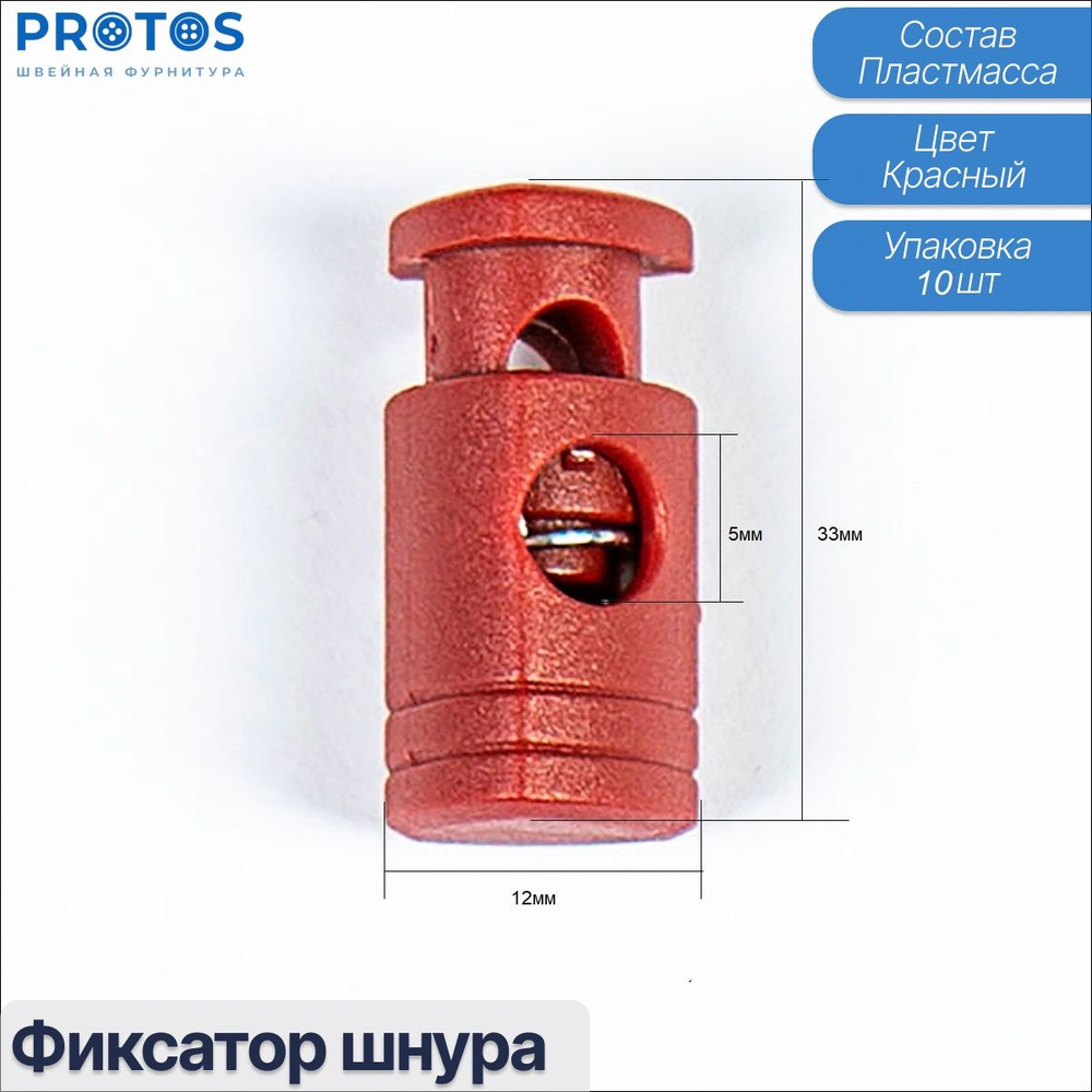 Фиксаторы шнура , для одежды, пластмассовые зажимы Протос (упак. 10 шт)  #1