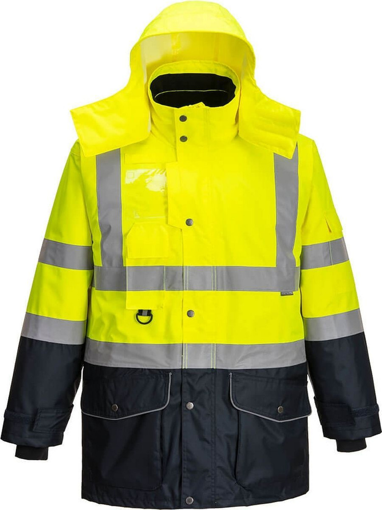 Зимняя сигнальная куртка Portwest S426, 7 в 1, сигнальный желтый / темно-синий  #1
