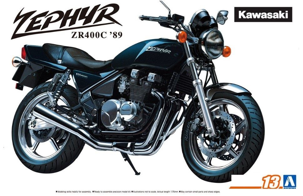 Сборная модель Мотоцикл Kawasaki ZR400C Zephyr 1989, масштаб 1/12, Aoshima 06395  #1