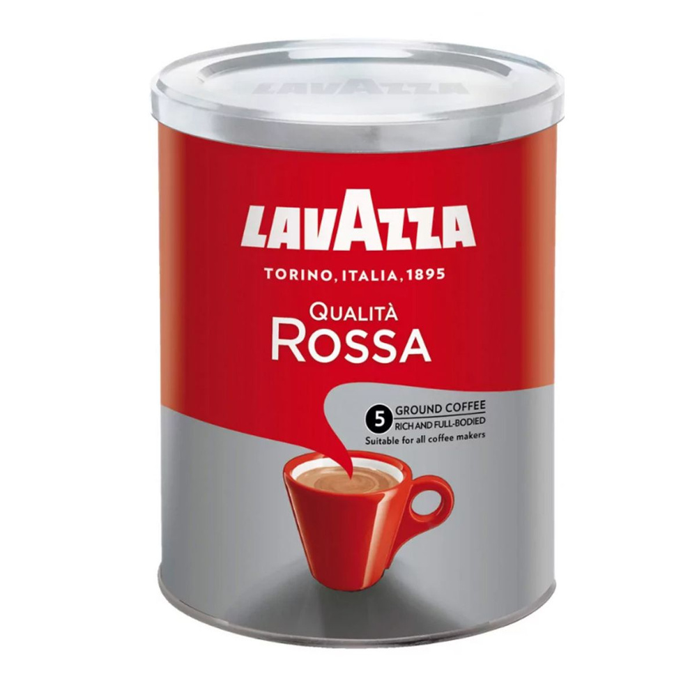 Кофе молотый Lavazza Лавацца Qualita Rossa 250г в жестяной банке/арабика+робуста/средняя обжарка  #1