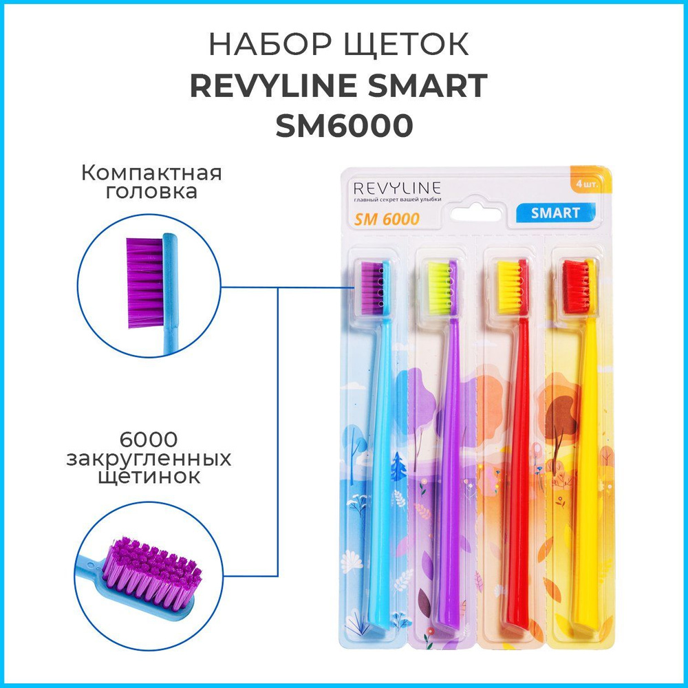 Набор зубных щеток Revyline SM6000, 4 шт #1