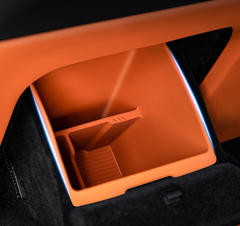 Ящик органайзер для хранения Lixiang L7 L8 L9 с левой стороны водительского сиденья оранжевый  #1