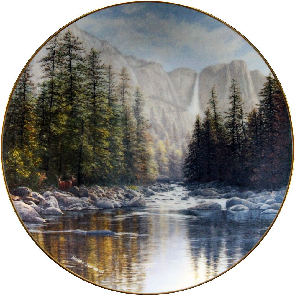 Декоративная винтажная тарелка "Йосемитский водопад" из коллекции "Пейзажи Америки", W.S.George, Harry #1