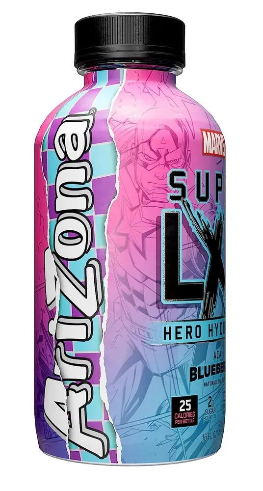 Холодный чай AriZona Marvel SUPER LXR черника и асаи, 473 мл #1