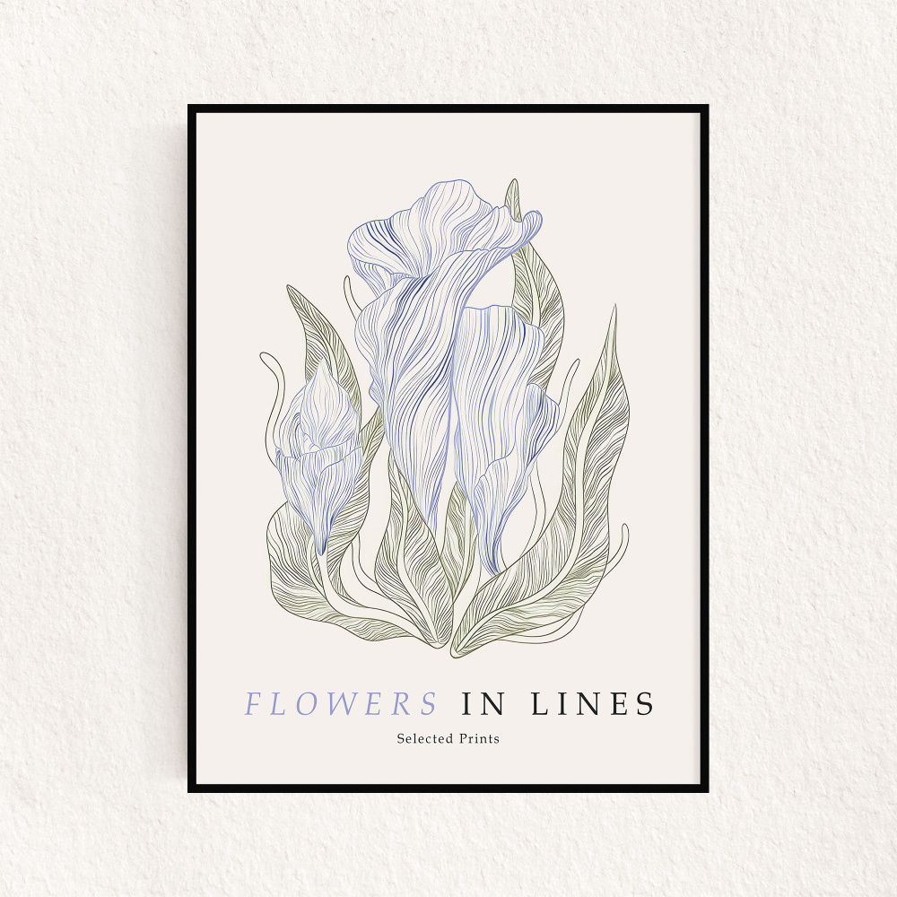 Постер "Flowers In Lines No.1", 21х30см #1