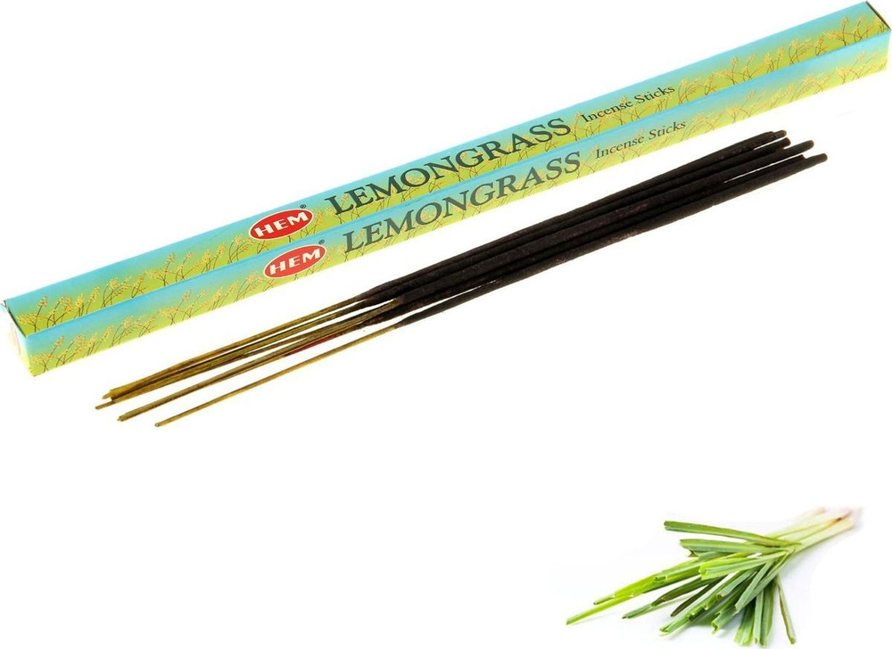 Hem Incense Sticks LEMONGRASS (Благовония ЛИМОННИК, Хем), уп. 8 палочек.  #1