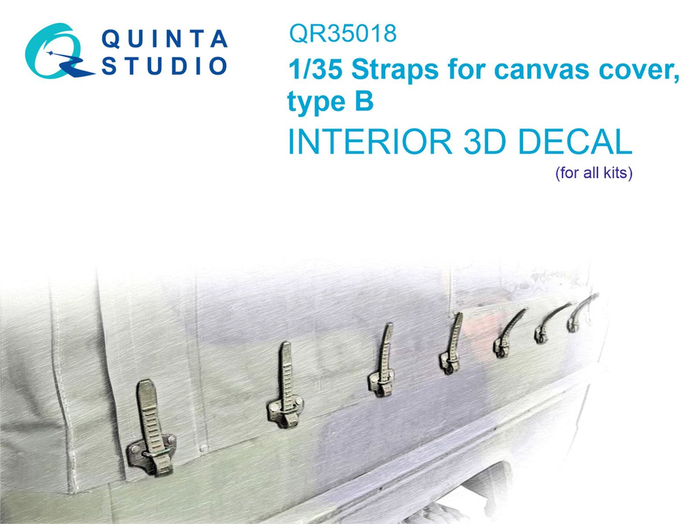 Quinta Studio Ремешки для брезентового тента, тип B, 1/35, Цветная 3d декаль для сборной модели  #1