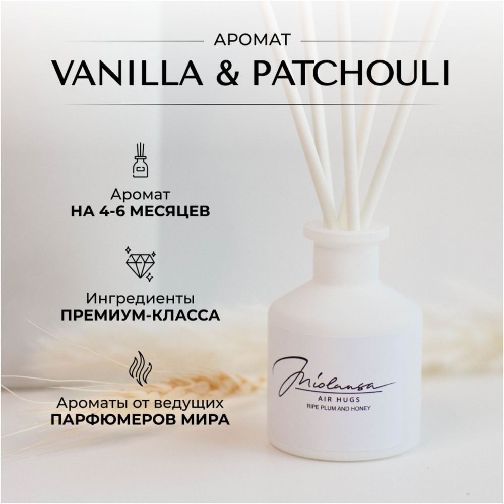 Ароматический диффузор для дома MIOLANSA Ваниль & Пачули (Vanilla & Patchouli), 50 мл  #1