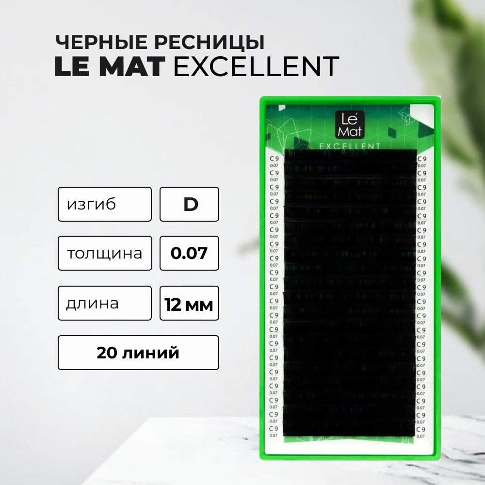 Ресницы черные Le Maitre Excellent 20 линий D 0.07 12 mm #1