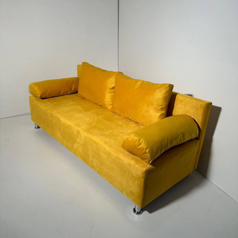 Диван-кровать Диван-кровать эконом, механизм Еврокнижка, 188х75х75 см,горчичный  #1