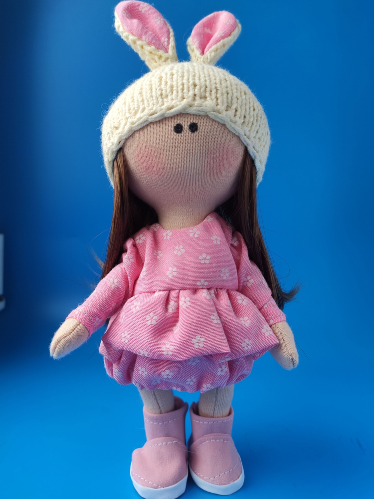 Кукла текстильная Малышка Зайка ручной работы, 20 см #1