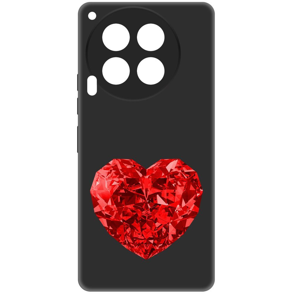 Чехол-накладка Krutoff Soft Case Рубиновое сердце для TECNO Camon 30 5G черный  #1