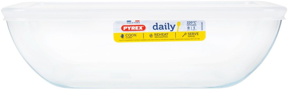 Форма для запекания PYREX Daily с крышкой, прямоугольная 25x20x7,5см 2,25л Арт.343B000/D (Франция), Франция, #1