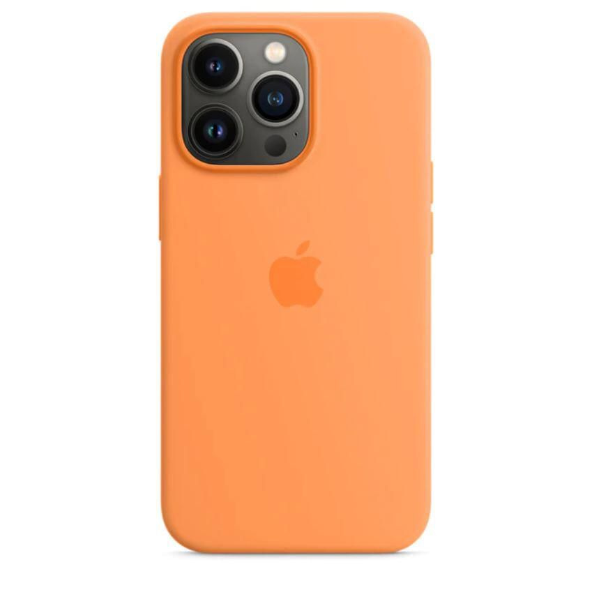Силиконовый чехол Soft Touch на iPhone (Айфон) 15 Pro Max (с логотипом), оранжевый  #1