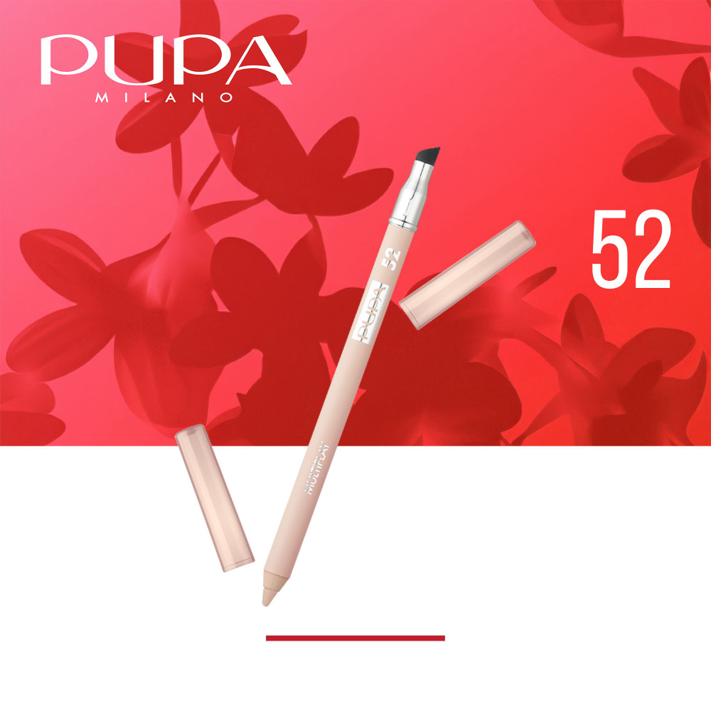 PUPA Карандаш для век с аппликатором Multiplay Eye Pencil тон 52 Бледный бежевый  #1