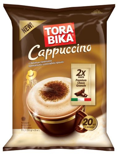 Кофе Tora Bika Cappuccino с шоколадом, 20 пакетиков по 25г. #1