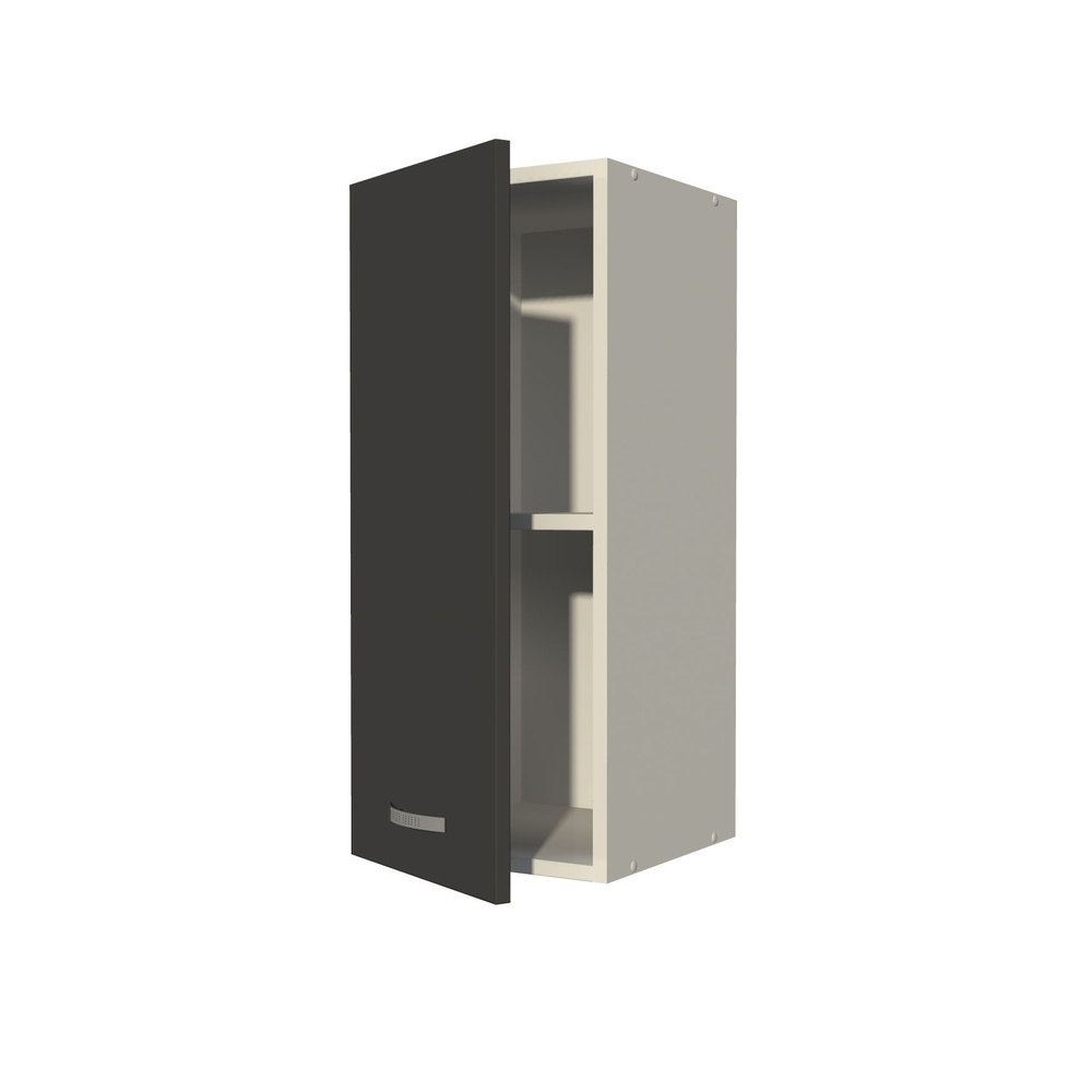 Кухонный модуль навесной однодверный корпус белый фасад ГРАФИТ шкаф настенный на 300 см  #1