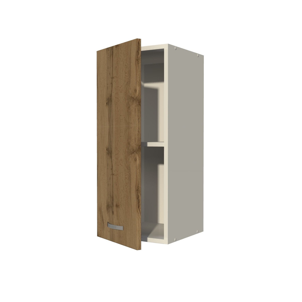 Кухонный модуль навесной однодверный корпус белый фасад ДУБ ВОТАН шкаф настенный на 300 см  #1