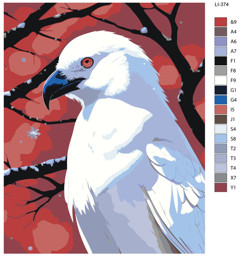 Картина по номерам,"Живопись по номерам", 60 x 75, LI-374, белый ворон аниме,  #1