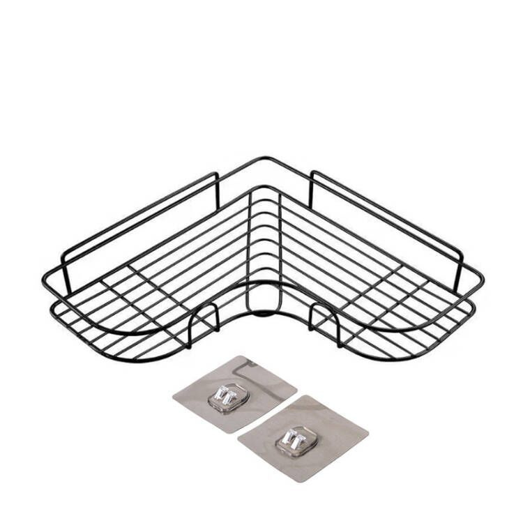 Полка настенная для ванной для хранения металлическая подвесная угловая, органайзер для ванной, цвет #1