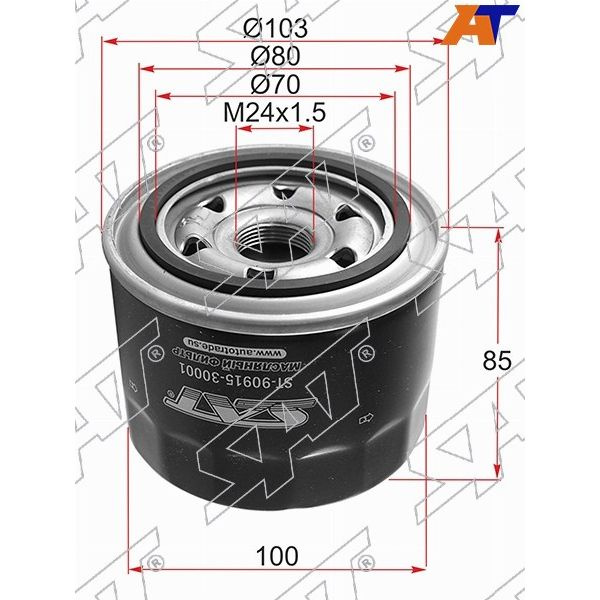 Фильтр масляный TOYOTA 1C,2C#,3C#,1N# 88- SAT ST-90915-30001, oem 90915300018T #1