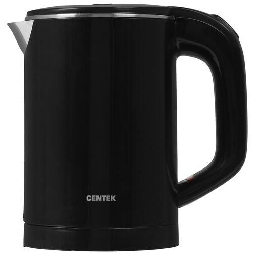 Электрочайник Centek CT-0006 черный 0.6 л, 1100 Вт, скрытый нагревательный элемент, фильтр, материал #1