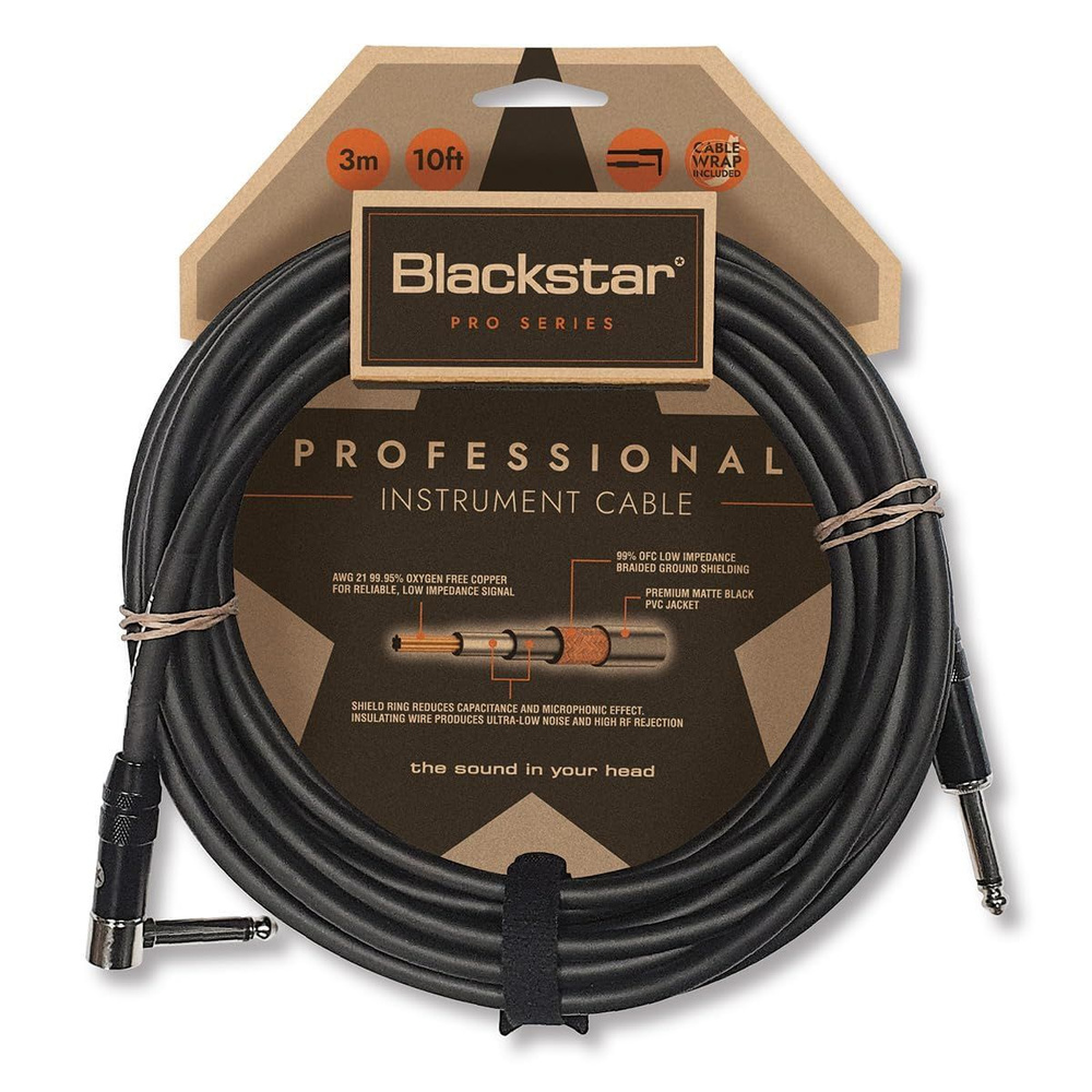 Инструментальный кабель Blackstar Professional Instrument Cable Straight Jack to Angled Jack 3м  #1