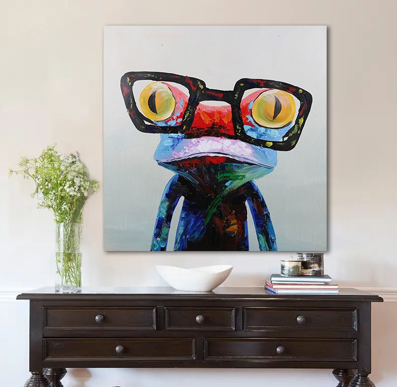 Картина Лягушка в очках, 40х40 см. #1