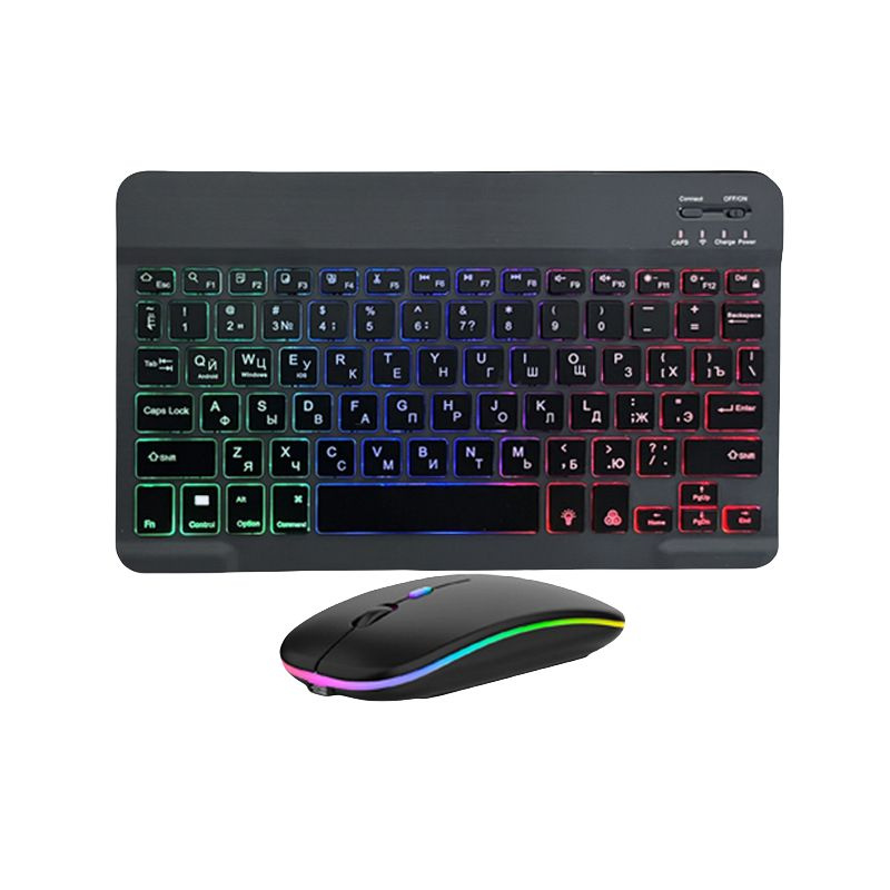 Клавиатура беспроводная для компьютера и мышь с подсветкой SHELEVAR, механическая игровая, для планшета #1