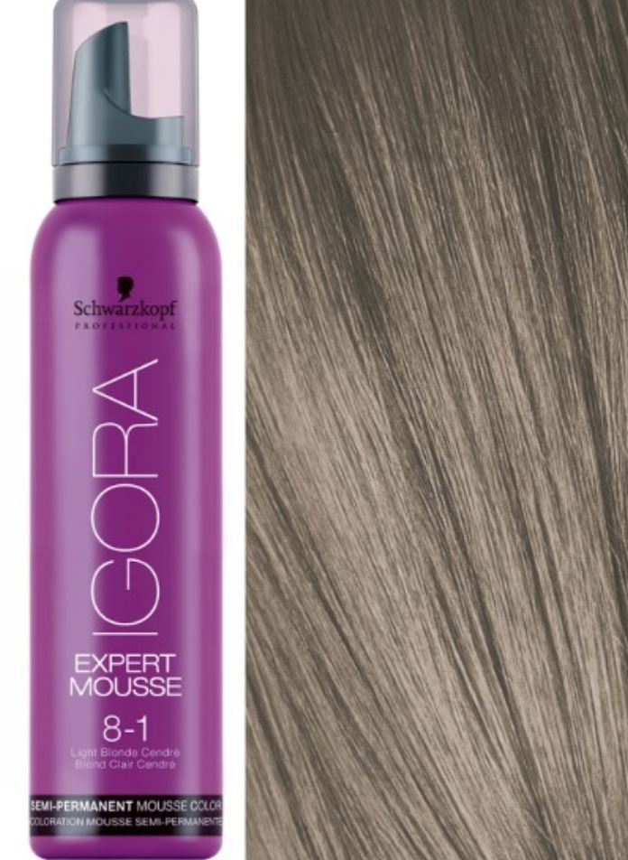 Schwarzkopf Igora Expert Mousse Тонирующий мусс для волос 8-1 Светлый русый сандрэ 100 мл-4 Светлый блондин #1