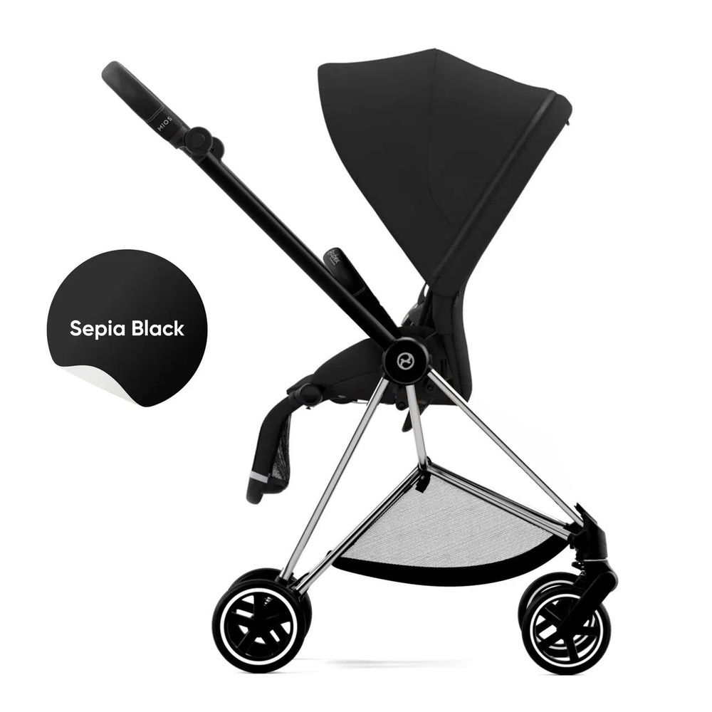 Cybex Mios III Прогулочная коляска, шасси Chrome, черная ручка, текстиль Sepia Black  #1