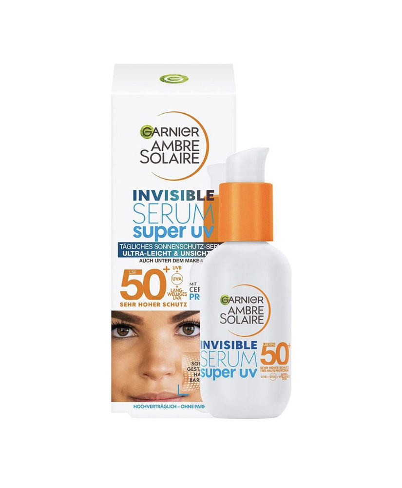 Cолнцезащитная Сыворотка GARNIER Ambre Solaire для лица "Невидимая Защита" (INVISIBLE), Супер UV, SPF #1