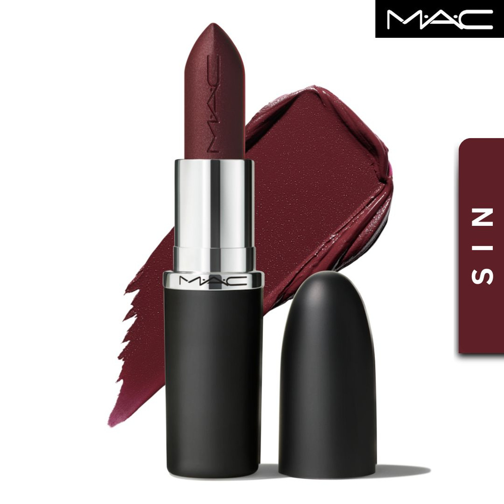 MAC Macximal Silky Matte Lipstick, Sin, стойкость до 12 часов, ровный вид и полное покрытие, 3,5 г  #1